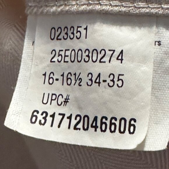 Chaps Men's Beige Long Sleeve Button-Up Shirt Size L 16-16.5 34/35 100% Cotton - Picture 7 of 13